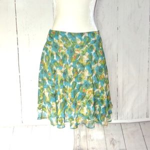 Trulli watercolor print Floral Chiffon Skirt